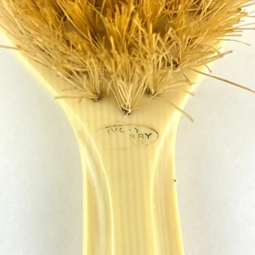 Art Deco Vanity Beveled Mirror and Brush Set Pyralin Bakelite